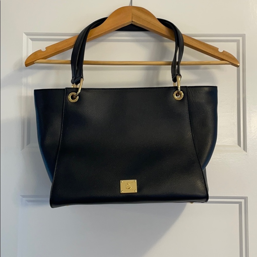 Ralph Lauren Black Leather Handbag